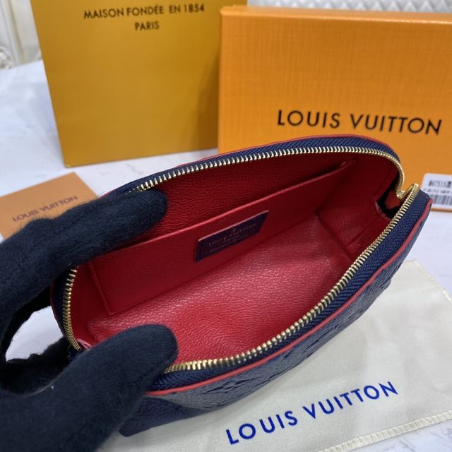 Louis vuitton original calfskin cosmetic pouch m69413 navy blue