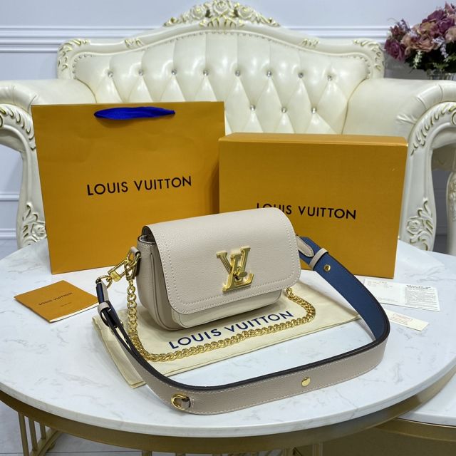 Louis vuitton original calfskin lockme tender bag M58554 grey