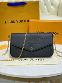 Louis vuitton original monogram calfskin felicie pochette M80679 black