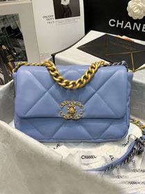 CC original calfskin small 19 flap bag AS1160 sky blue