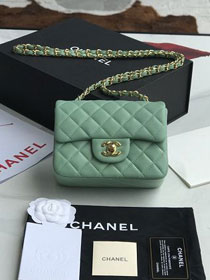 CC original lambskin super mini flap bag A35200 light green