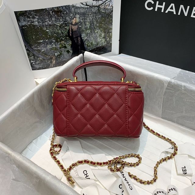 CC original lambskin vanity with chain AP2291 burgundy