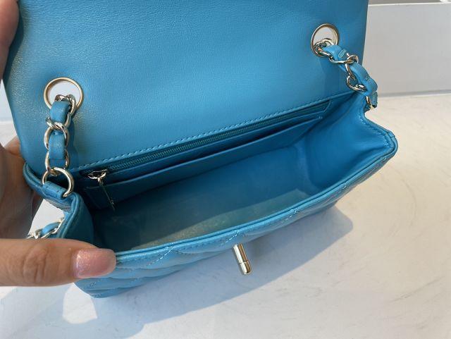 CC original lambskin mini flap bag A69900 blue