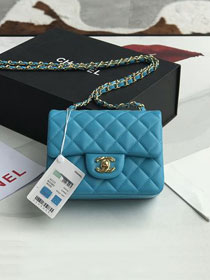 CC original lambskin super mini flap bag A35200 blue