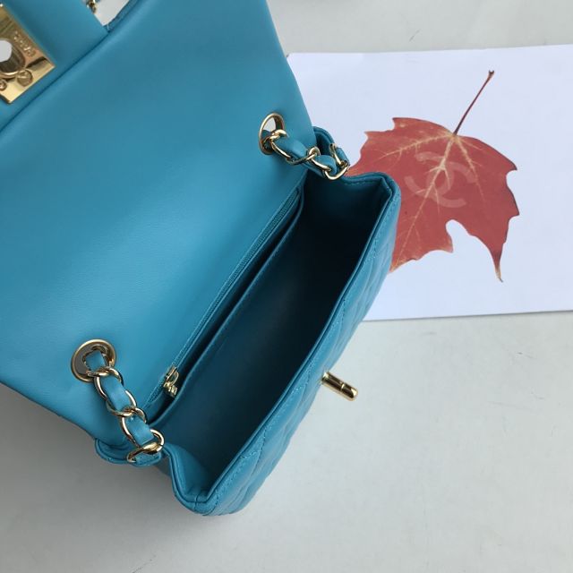 CC original lambskin super mini flap bag A35200 blue