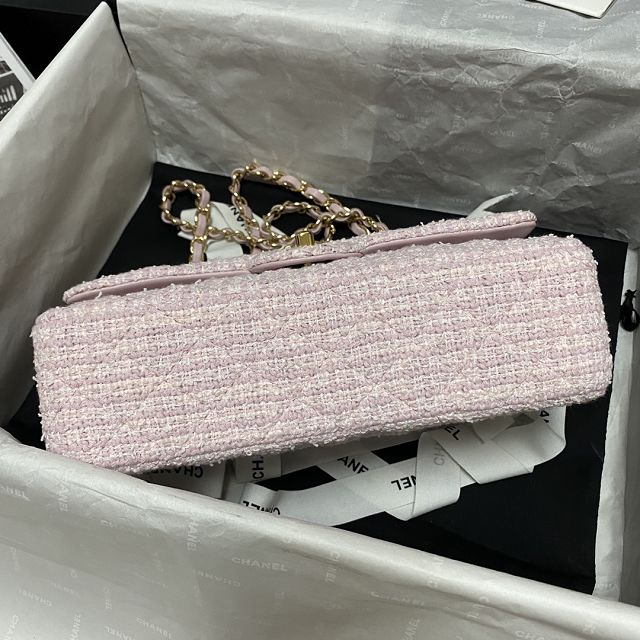 CC original tweed medium flap bag A01112 pink