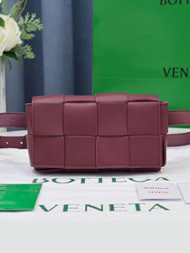 BV original lambskin cassette belt bag 639367 bordeaux