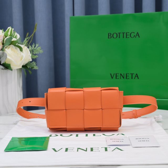 BV original lambskin cassette belt bag 639367 orange