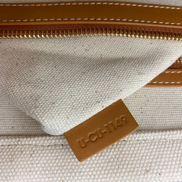 Celine original textile cabas tote 190062 white&tan