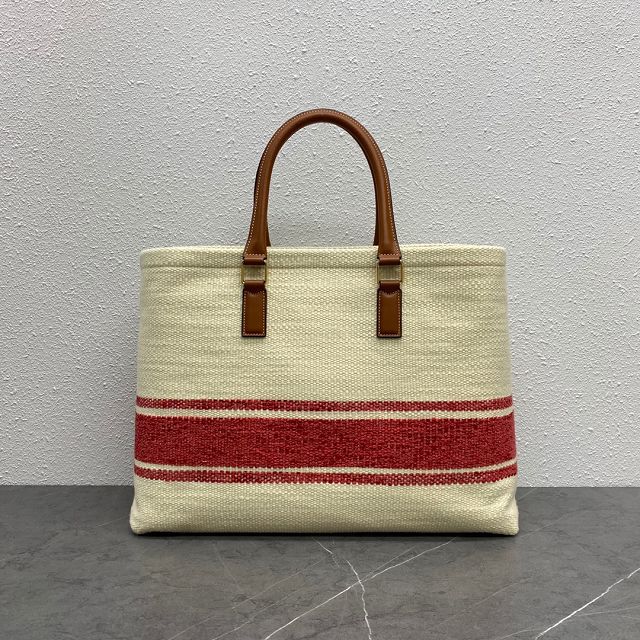 Celine original textile cabas tote 190062 white&red