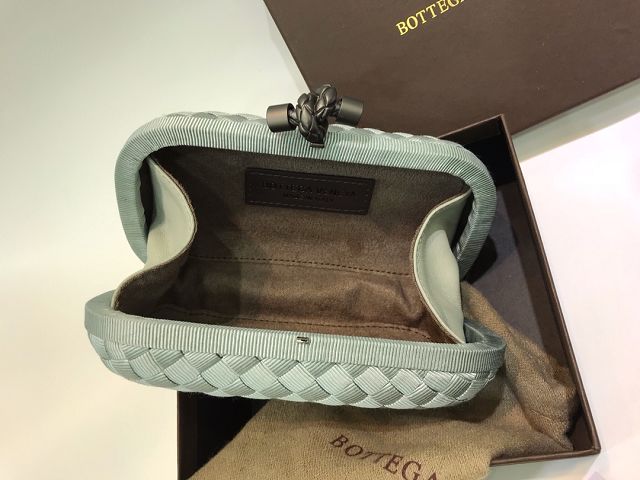 BV original silk knot clutch 113085-2 light grey