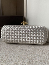 BV original silk knot clutch 202031 silver