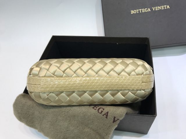 BV original silk&snakeskin knot clutch 113085-3 gold