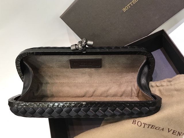 BV original silk&snakeskin knot clutch 202031-2 black