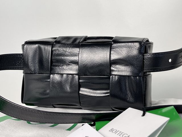 BV original paper calfskin cassette belt bag 651053 black