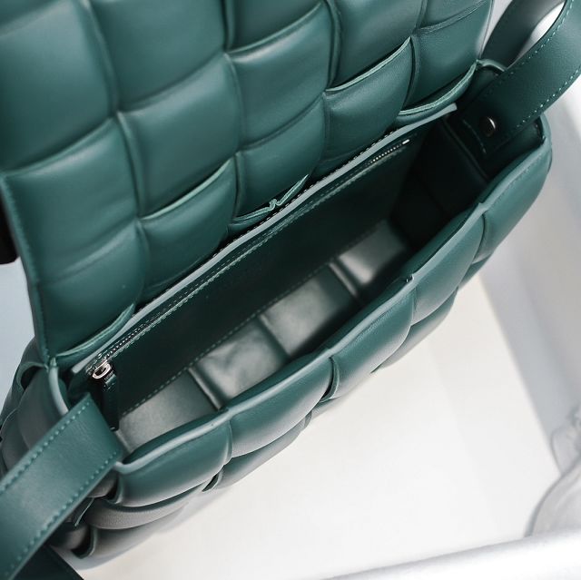 BV original lambskin padded cassette bag 591970 dark green