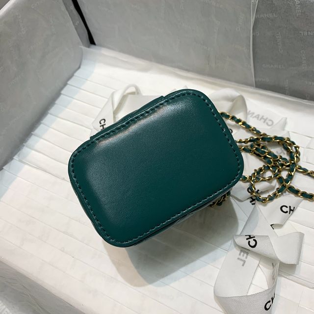 CC original calfskin small vanity with chain AP2292 green