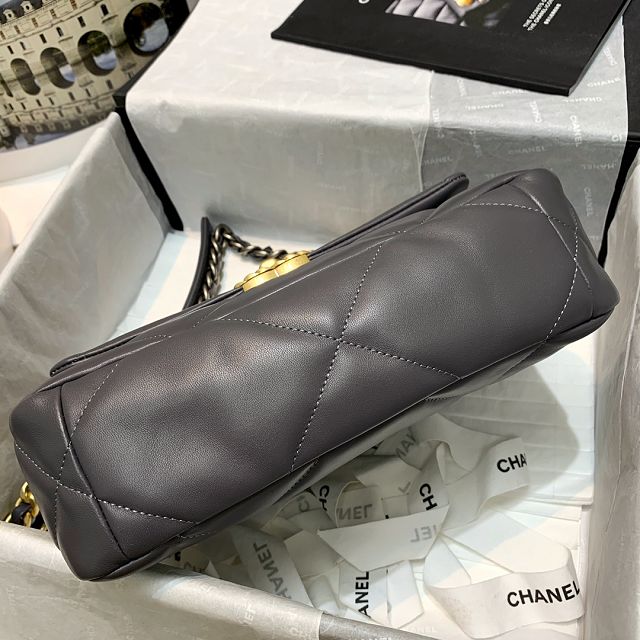 CC original calfskin small 19 flap bag AS1160 dark grey