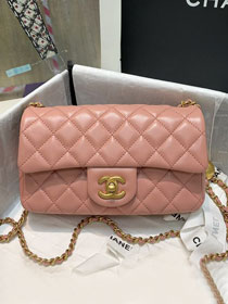 CC original lambskin flap bag AS1787 pink