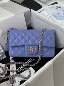 CC original lambskin mini flap bag A69900 blue