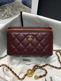 CC original lambskin small vanity with chain AP1341 bordeaux