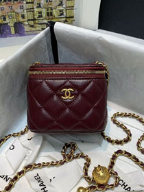 CC original lambskin small vanity with chain AP1447 bordeaux