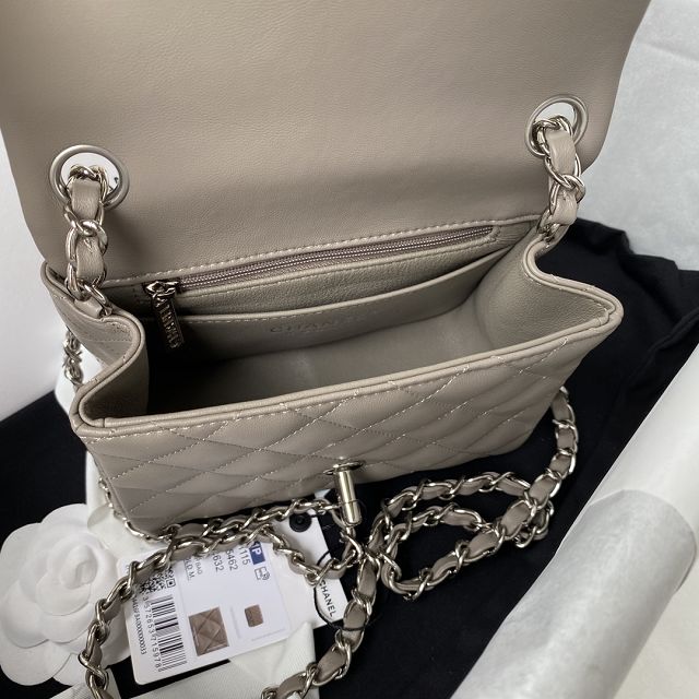 CC original lambskin super mini flap bag A35200 grey