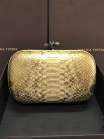 BV original python leather knot clutch 113085 gold