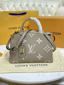 2023 Louis vuitton original embossed calfskin petit palais tote pm M58914 tourterelle