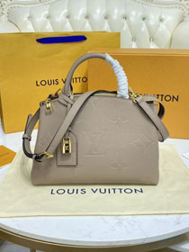 2023 Louis vuitton original embossed calfskin petit palais tote pm M58916 tourterelle