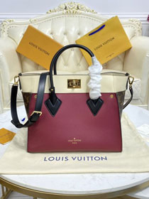 Louis vuitton original calfskin on my side tote bag M56934 wine