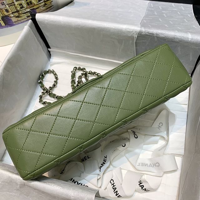 CC original lambskin medium flap bag A01112 green