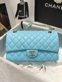 CC original lambskin medium flap bag A01112 sky blue