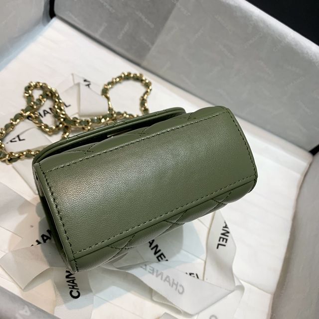 CC original lambskin mini wallet on chain A82769 green