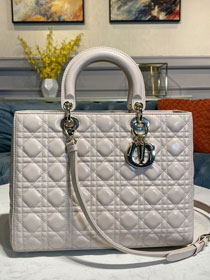 Dior original lambskin large lady dior bag 44560 beige