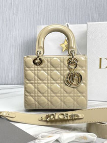 Dior original patent calfskin small my ABCdior bag M0538 apricot