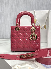 Dior original patent calfskin small my ABCdior bag M0538 hot pink