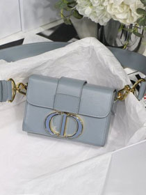 Dior original box calfskin mini 30 montaigne bag M9204 blue-gray
