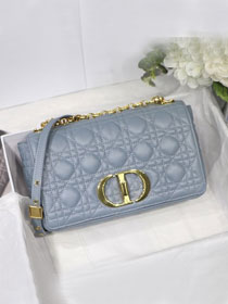 Dior original calfskin medium caro bag M9242 light blue