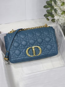 Dior original calfskin medium caro bag M9242 steel blue