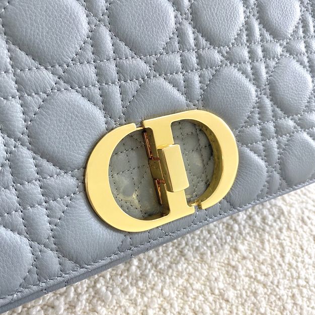 Dior original calfskin large caro bag M9243 light blue