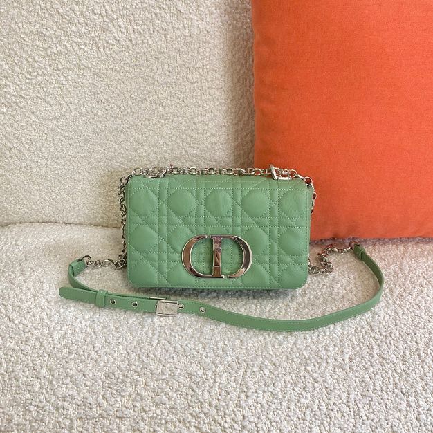 Dior original calfskin small caro bag M9241 mint green