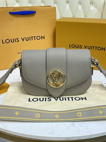 2022 Louis vuitton original calfskin pont 9 soft mm handbag M58967 grey