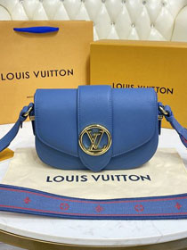 2022 Louis vuitton original calfskin pont 9 soft mm handbag M58968 blue