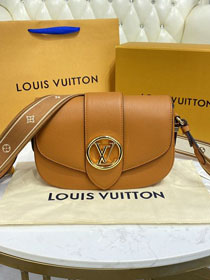 2022 Louis vuitton original calfskin pont 9 soft mm handbag M58968 caramel