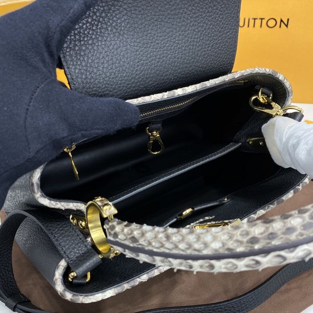 Louis vuitton original calfskin capucines pm handbag N95383 black