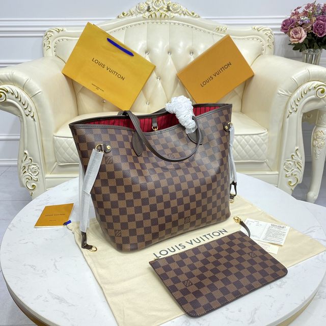 Louis vuitton original damier ebene neverfull mm N41358 red