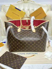 Louis vuitton original monogram canvas neverfull gm M40991 red