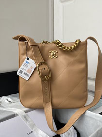 2022 CC original calfskin hobo handbag AS2844 apricot