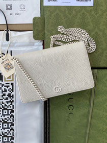 GG original calfskin small chain bag 497985 white